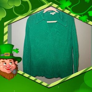 Loft Green V neck sweater